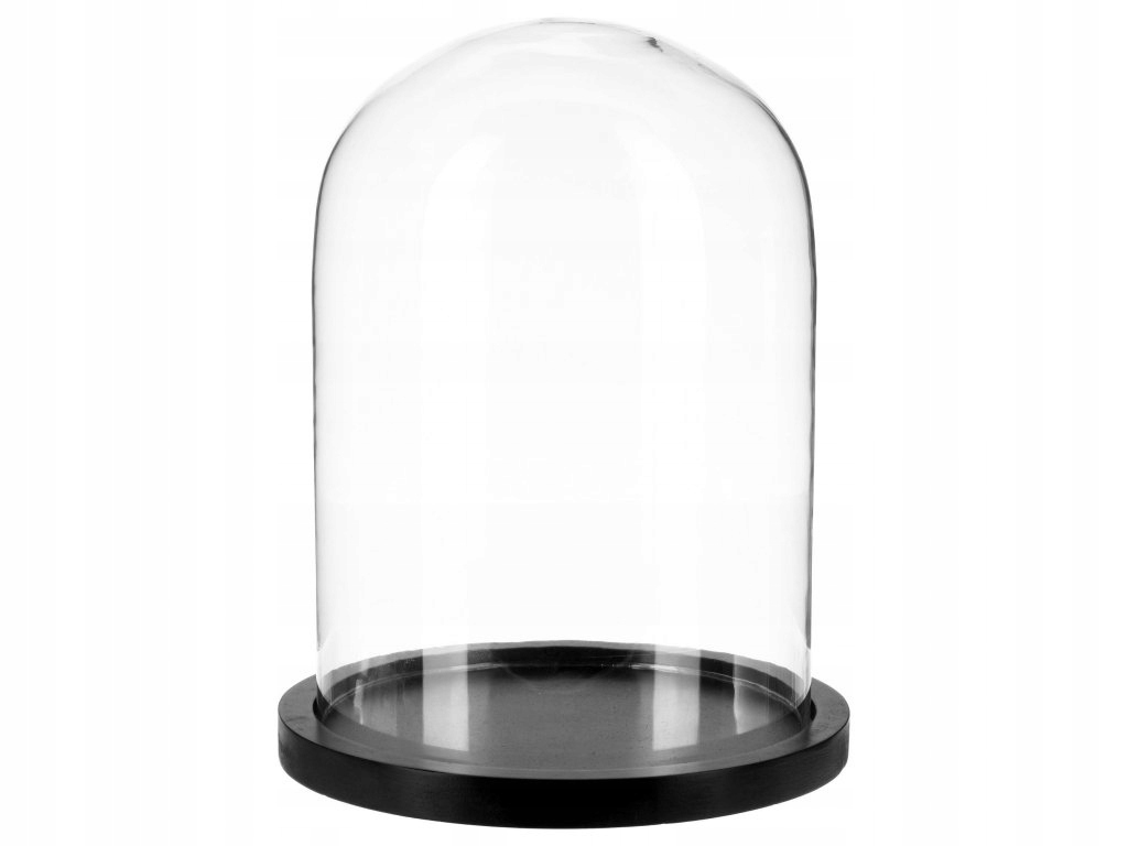 Skleněná kopule, O 23 cm, černý podstavec
