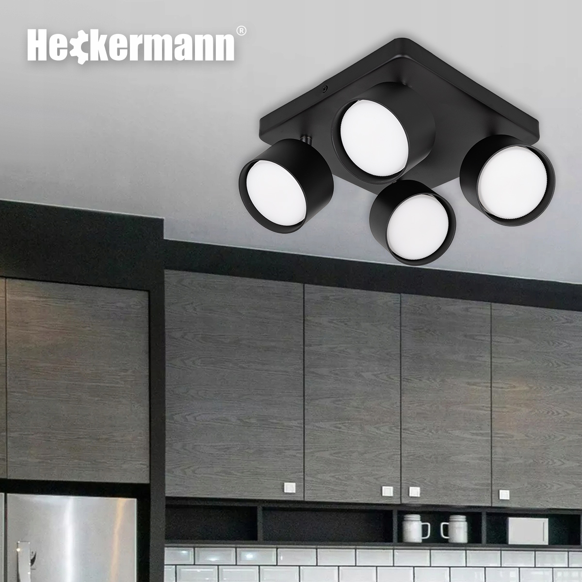 LAMPA SUFITOWA 4 PUNKTOWA SPOT LED PLAFON GX53 Marka Heckermann