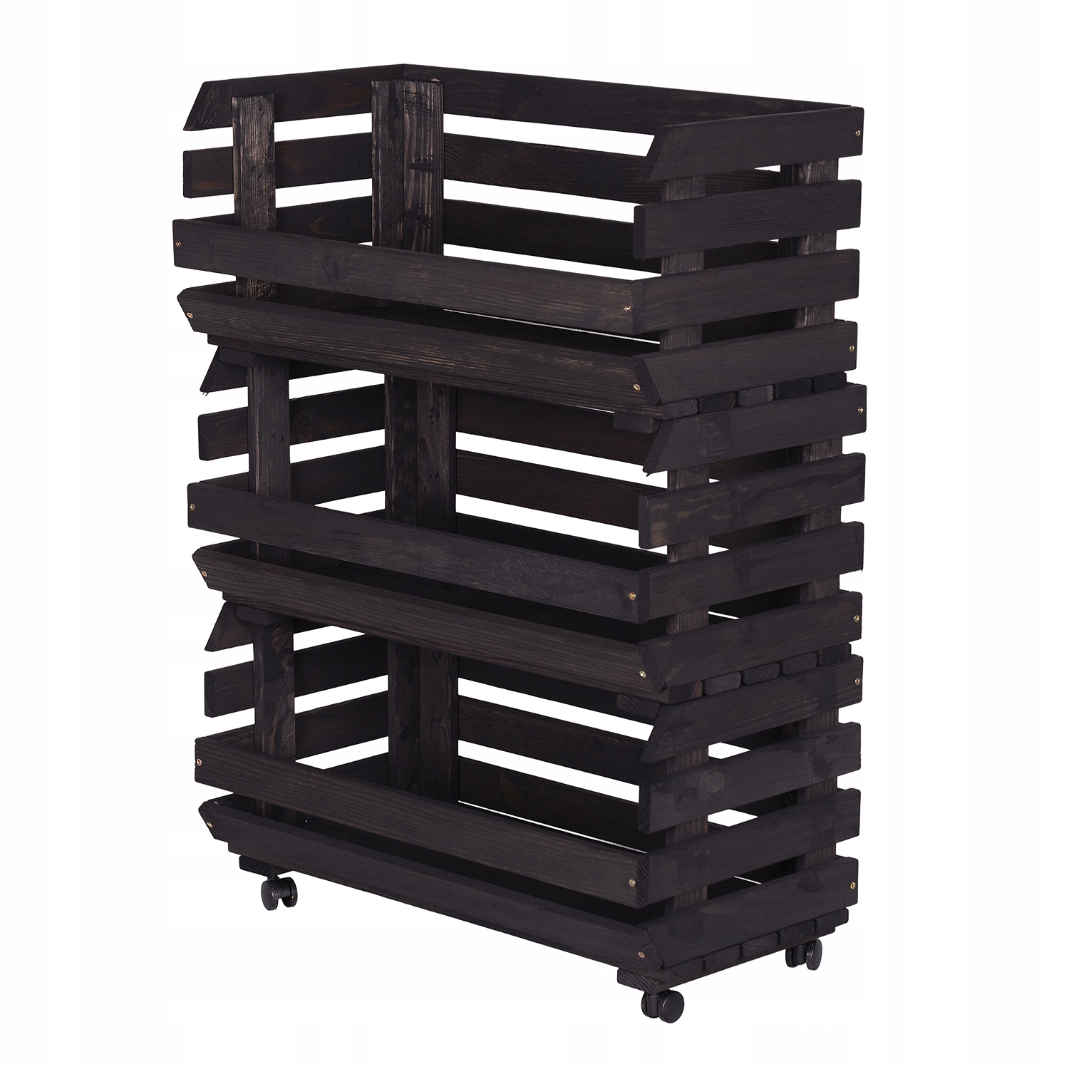Boxy box kontejner regál na zeleninu a ovoce kolečka regál 57 cm černý