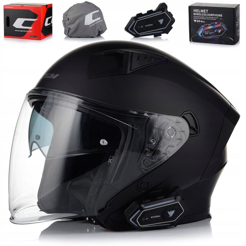 Motocyklová Prilba Otvorená Cgm 127A Skúter Chopper Clona Interkom