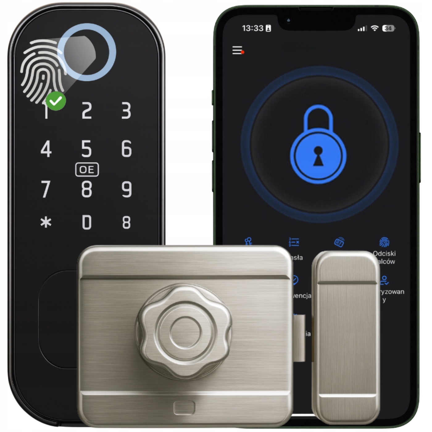 Elektronický Povrchový Zámok Na Dvere S Kódom Kódu Odtlačok Ttlock Rfid