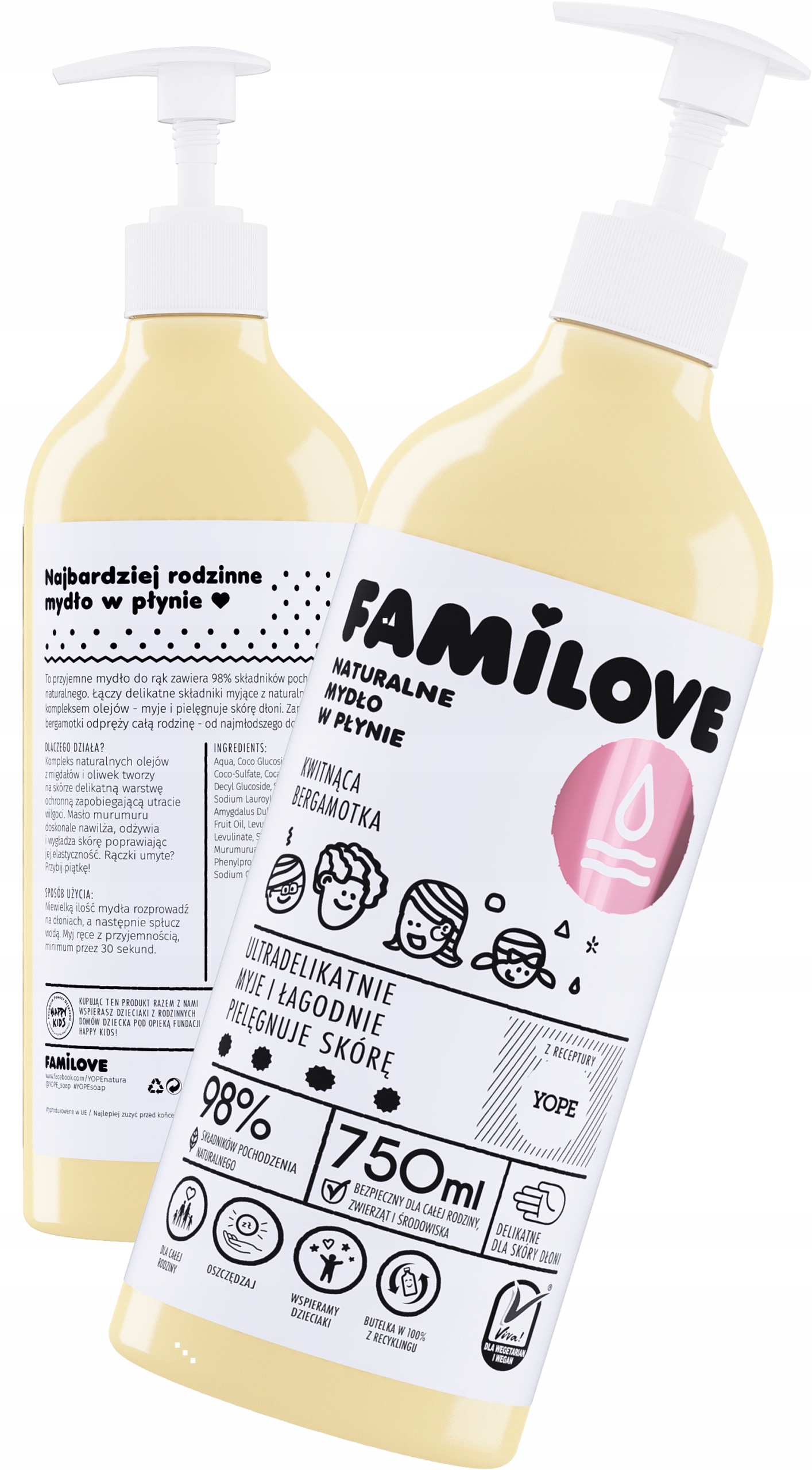 YOPE FAMILOVE MYDŁO W PŁYNIE BERGAMOTKA 750ml Marka YOPE