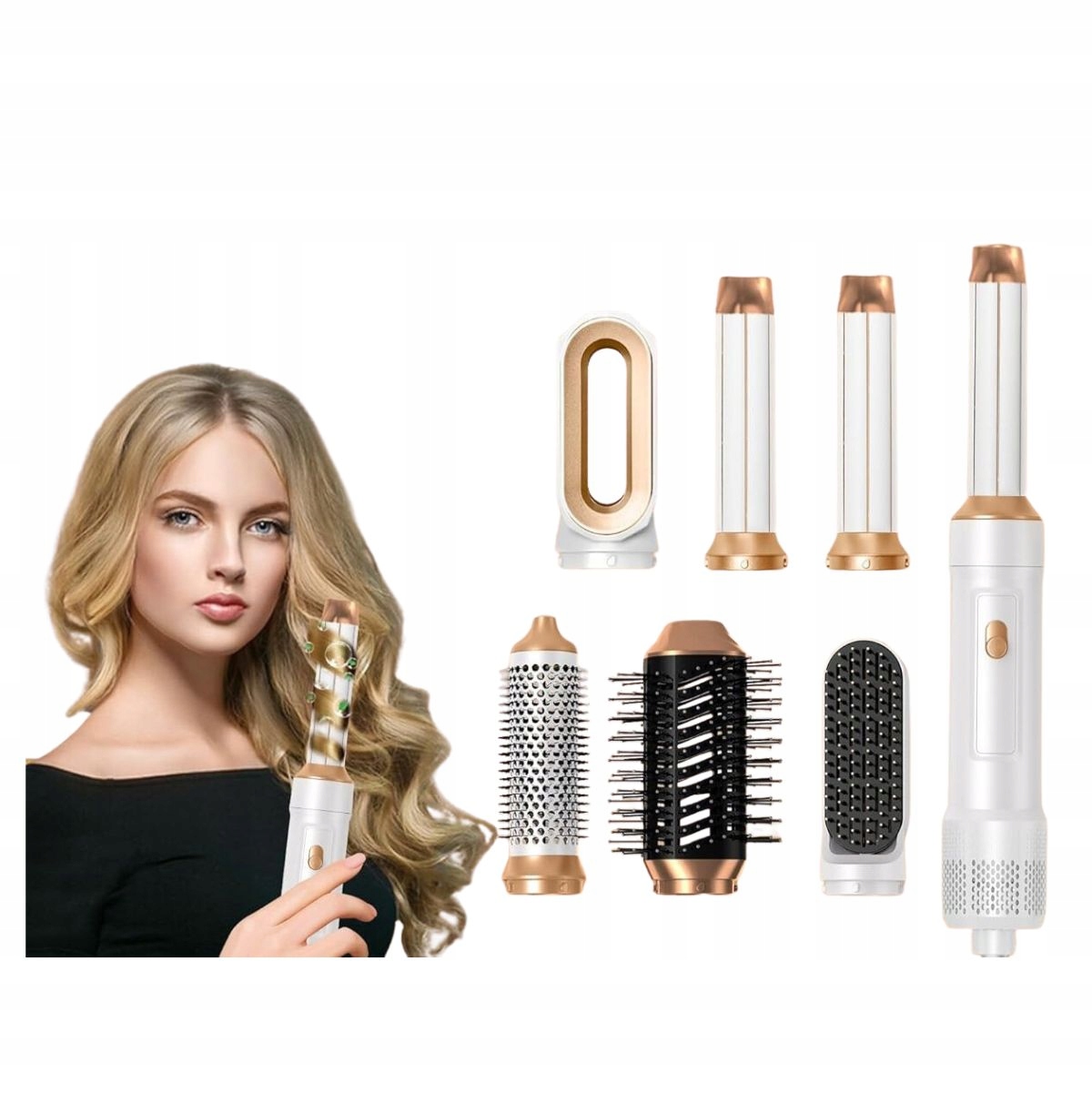 Sušička a kulma 6v1 pro styling vlasů, kulma, kartáč, hřeben, difuzér