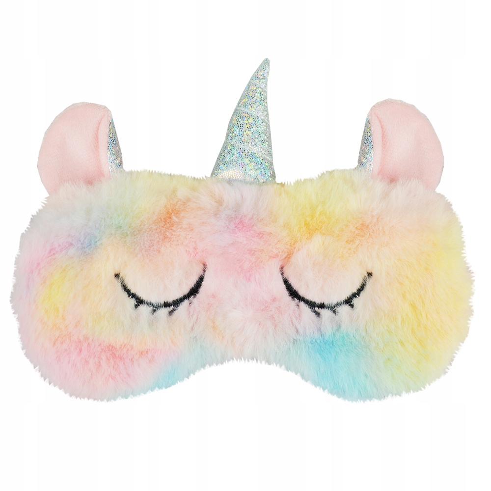 OPASKA NA OCZY DO SPANIA MASKA PLUSZOWA JEDNOROŻEC SPANIA SAMOLOTU MIĘKKA