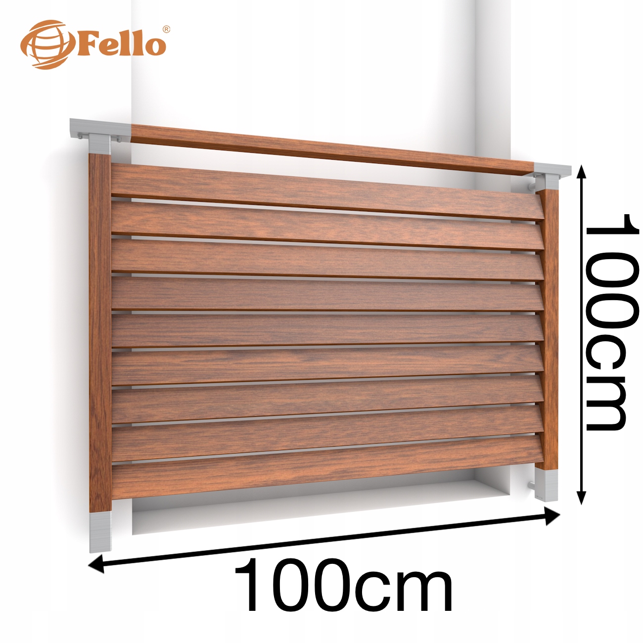 Fender Francúzsky balkón 100 cm Balustrada Dewno
