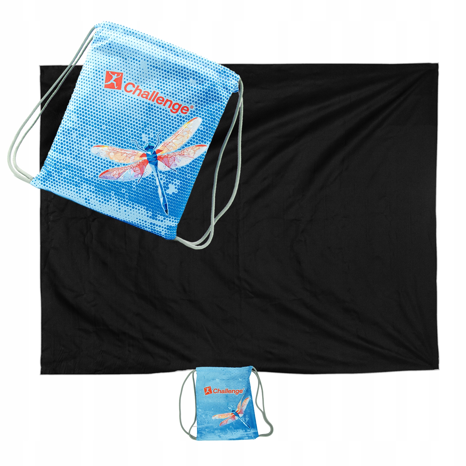 Koc Piknikowy Plażowy Z Workiem 2W1 Mata 145x145cm Challenge Ważka