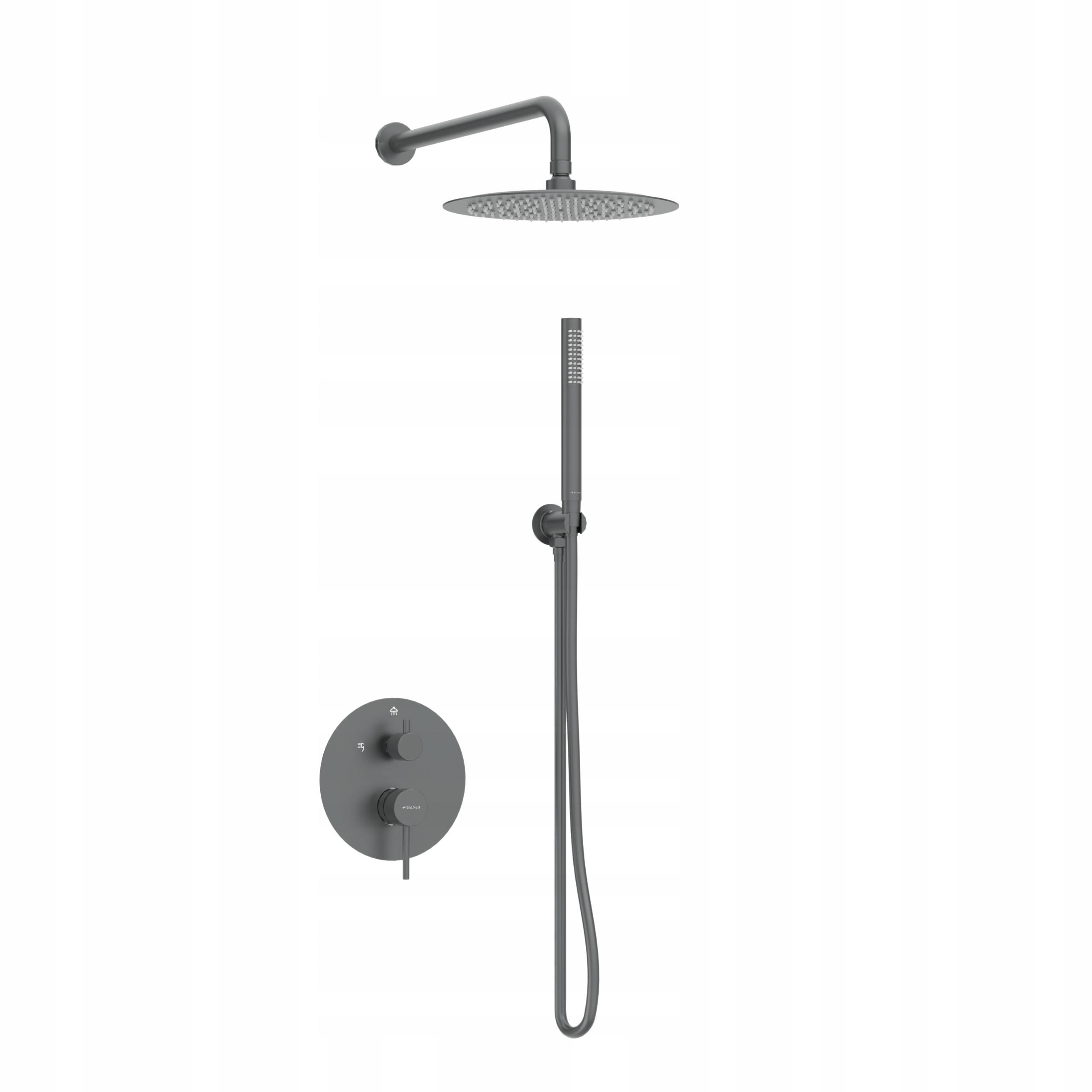 Podomietková Sprchová Batéria Cascade Gun Metal Sprchová Súprava Balneo