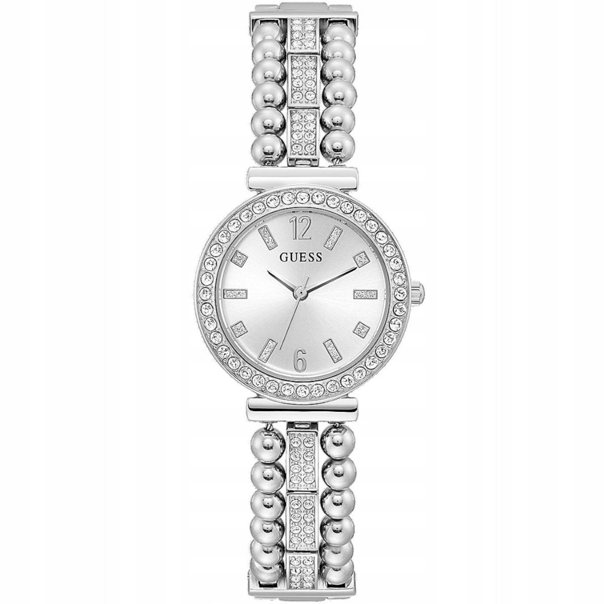 Stříbrné dámské hodinky Guess Gala s náramkem GW0401L1