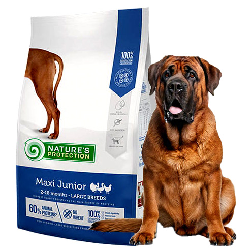 Levně Nature's Protection Maxi Junior Poultry krmivo pro psy 4 kg