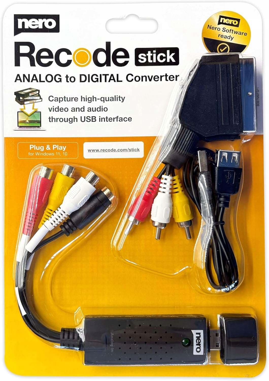 Nero VHS do USB Video Grabber Recode Stick digitalizacja kaset wideo