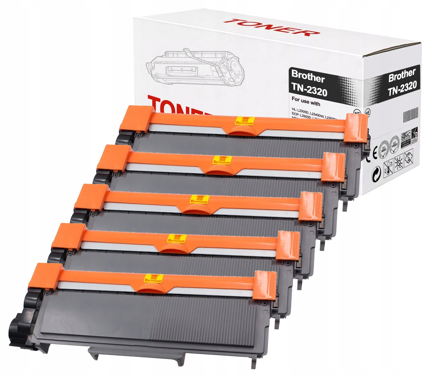 

5X Toner Do Brother L2300D L2340DW L2500D TN-2320