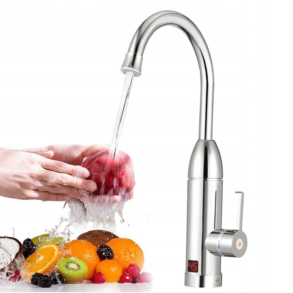 Elektrický Průtokový Ohřívač Vody Kohoutek LCD Kuchyňská Baterie 3000 W