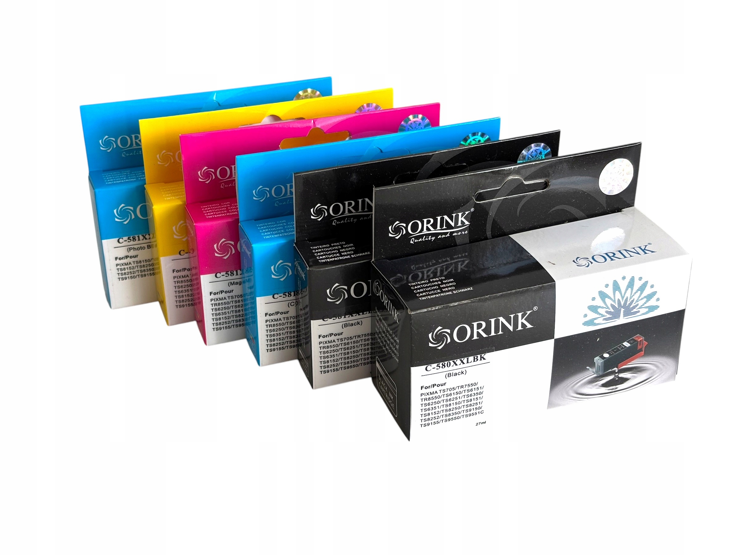 6x Tusz do Canon PGI-580 CLI-581 XXL TR7550 TS6150 TS8150 TS6250 Photo Blue