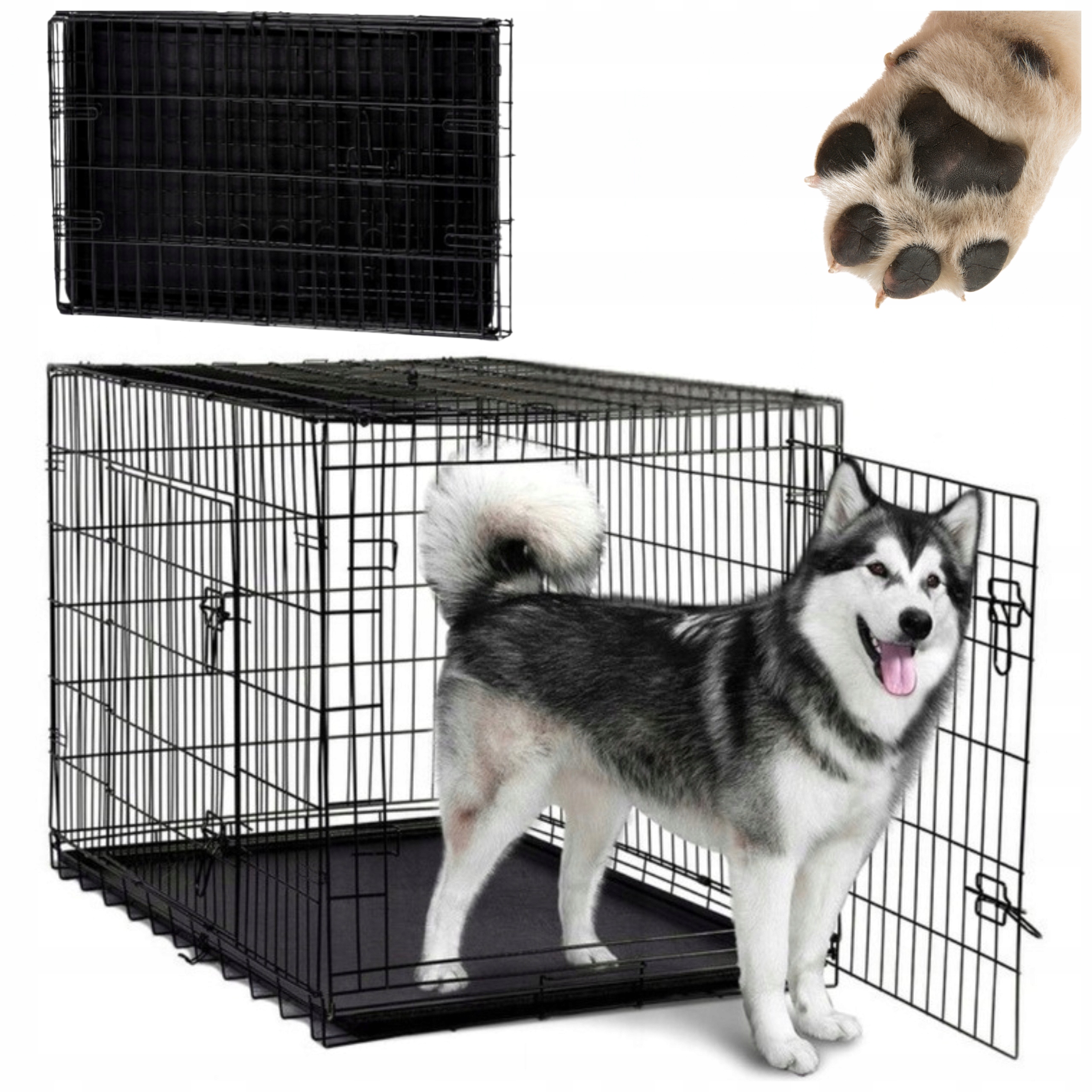 Levně Kotec Pro Psa Kočku Kennelová Klec Přepravka Do Auta 89x56x63 cm