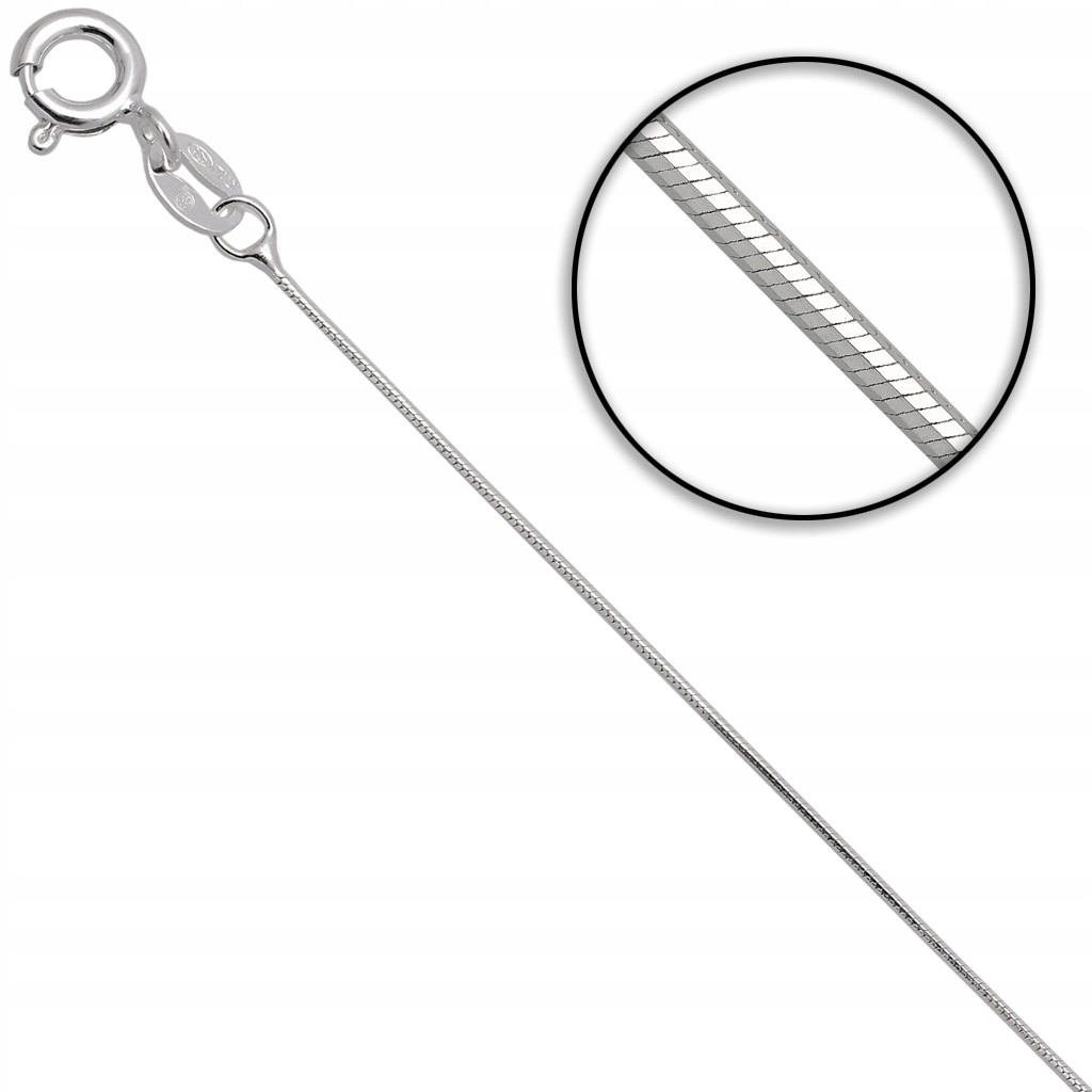 

Łańcuszek srebrny żmijka linka 42cm 0.7mm 925