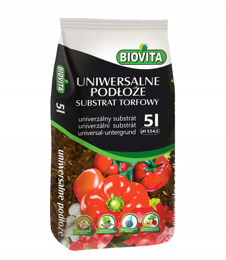 

Substrat torfowy ziemia pH 5,5-6,5 Biovita 5L
