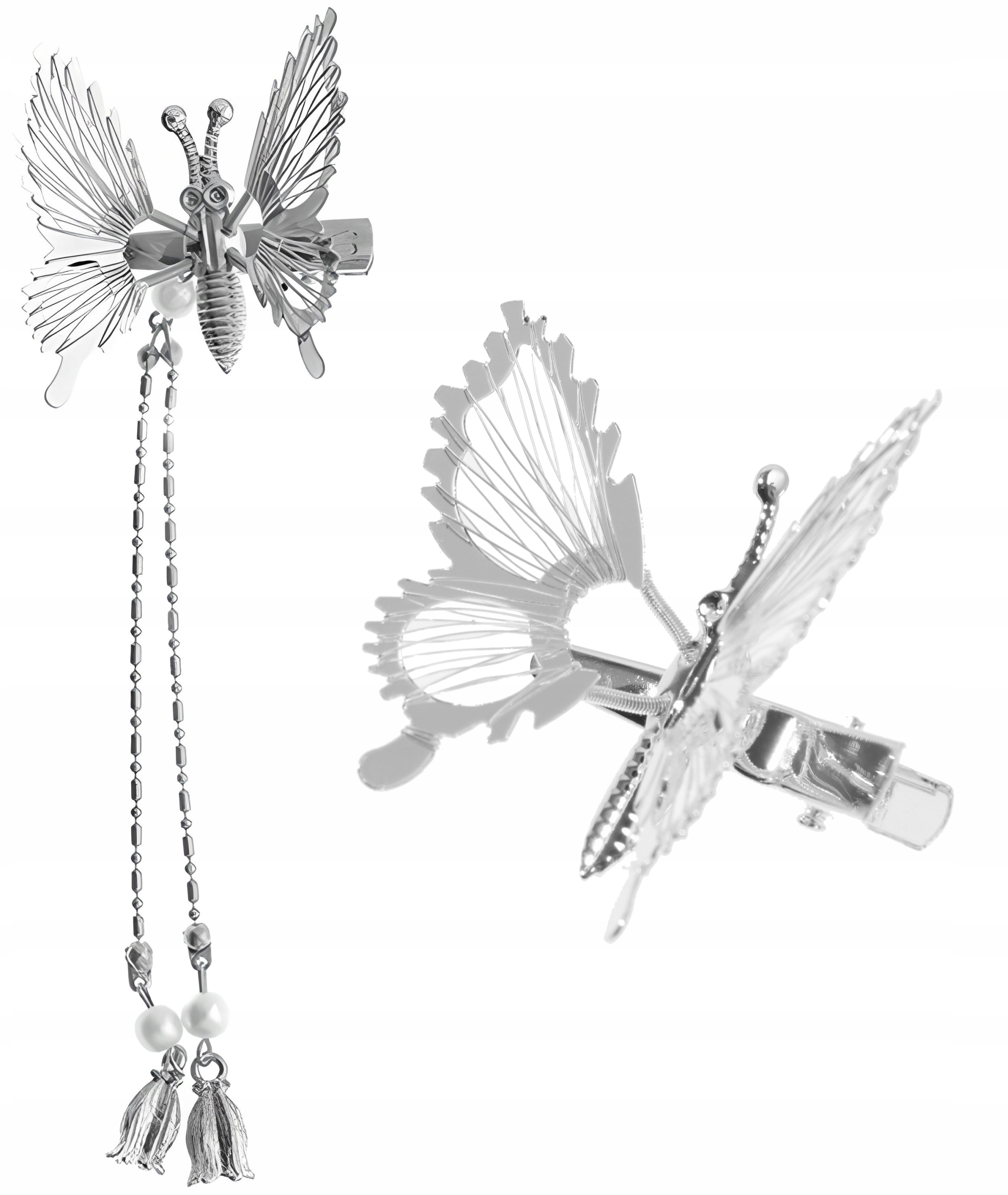 

Spinka Klamerka Do Włosów Ruchomy Motyl Srebrna