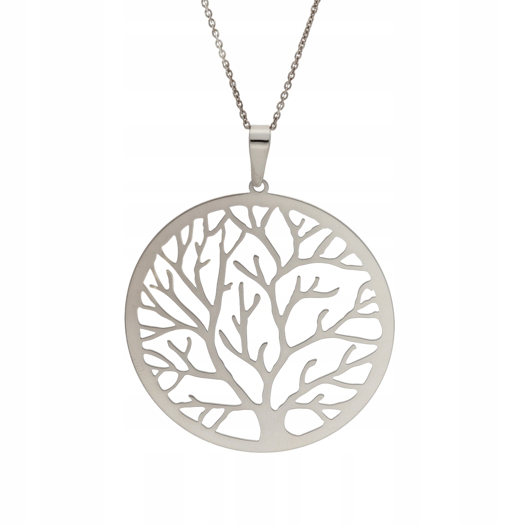 Přívěsek kulatý se stromkem stříbro rhodiovaný