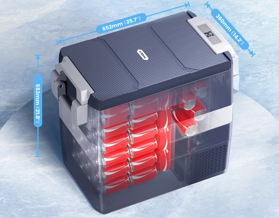 Mini Lodówka Samochodowa Kompresorowa Na Zapalniczkę z Funkcją Mrożenia 50L Stan opakowania oryginalne