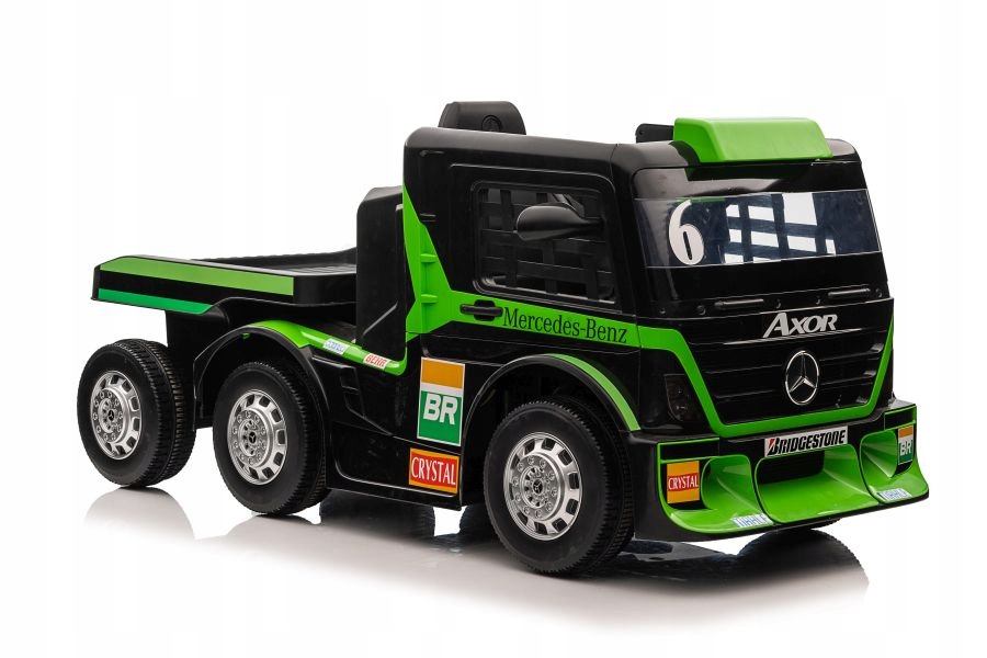 Auto na akumulator ciężarówka z naczepą Mercedes XMX622B LCD zielona