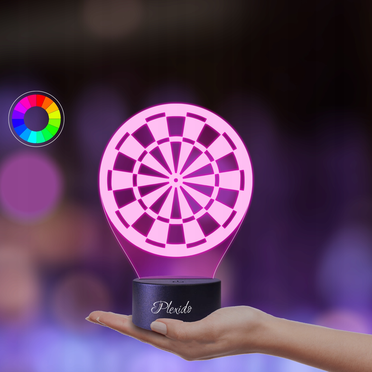 Lampka Stołowa Nocna 3D LED Tarcza do Rzutek Dart Marka Plexido
