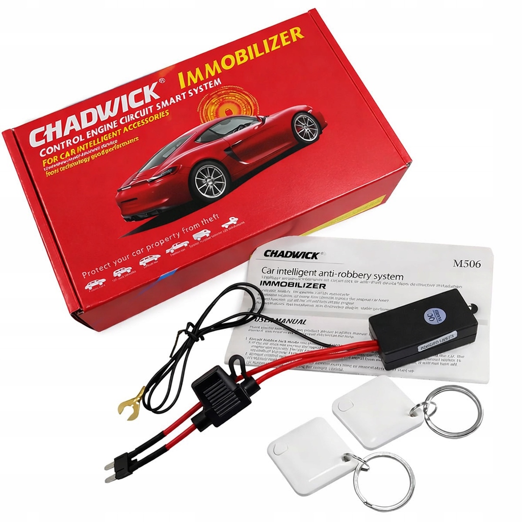 Blokování Zapalování Odpojení Paliva Automobilový Imobilizér 12V 2 Ovladače Plug