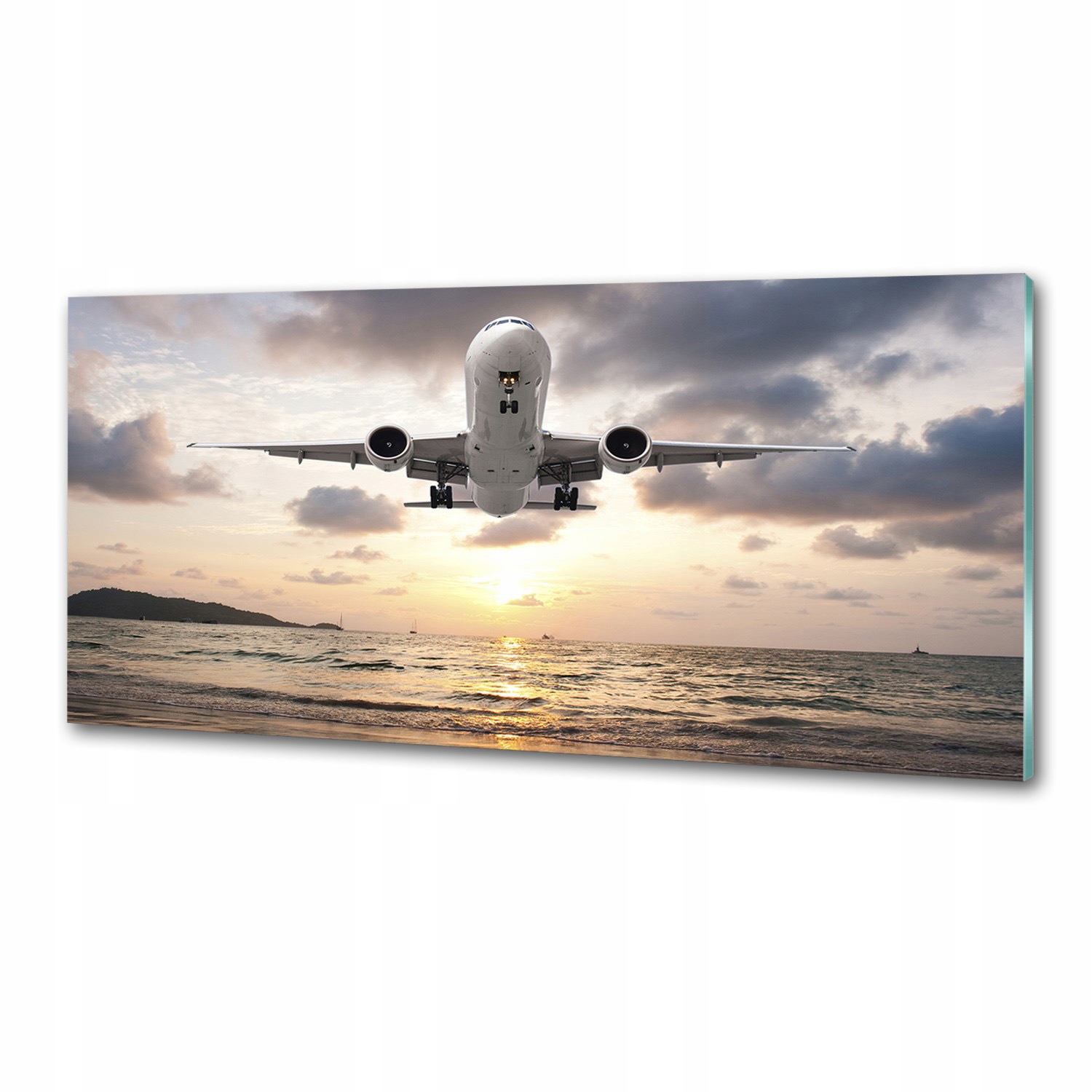 Panel do kuchyne Lietadlo nad morom 125x50 Lepidlo