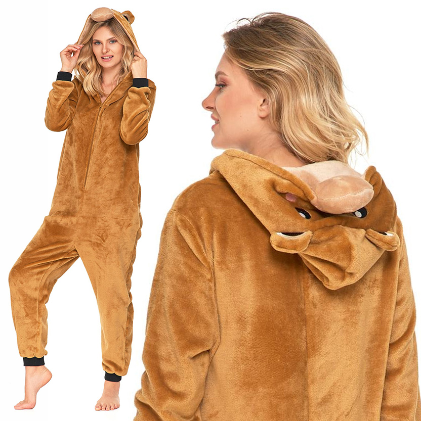 Kombinéza Overal Medvídek Moraj Jednodílné pyžamo s kapucí M