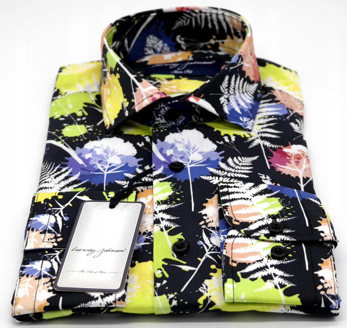 HARVEY JOHNSON Koszula męska HJ131 Rozm M 39/40 Materiał dominujący bawełna