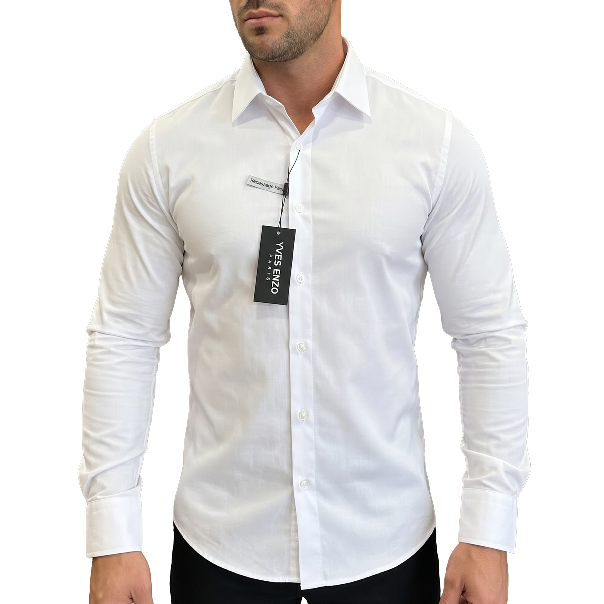 Koszula Klasyczna Bawełniana Slim Fit Yves Enzo Paris Taliowana