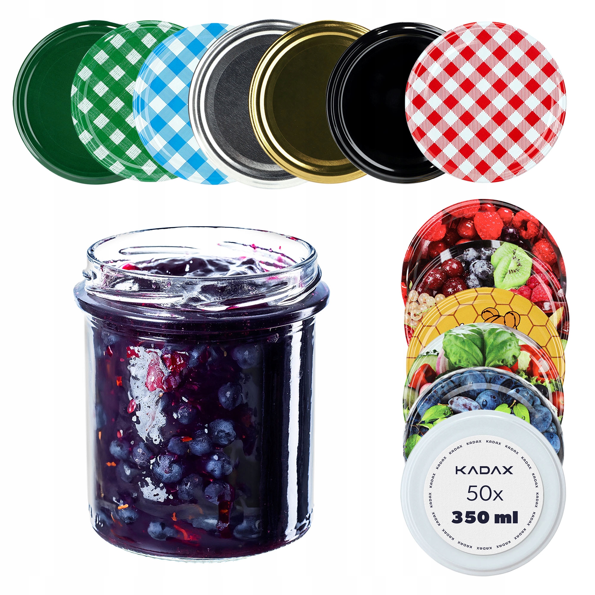 Słoik 350 ml Słoiki Na Przetwory Miód Szklany Wieczka Zakrętki 50 Szt Fi 82