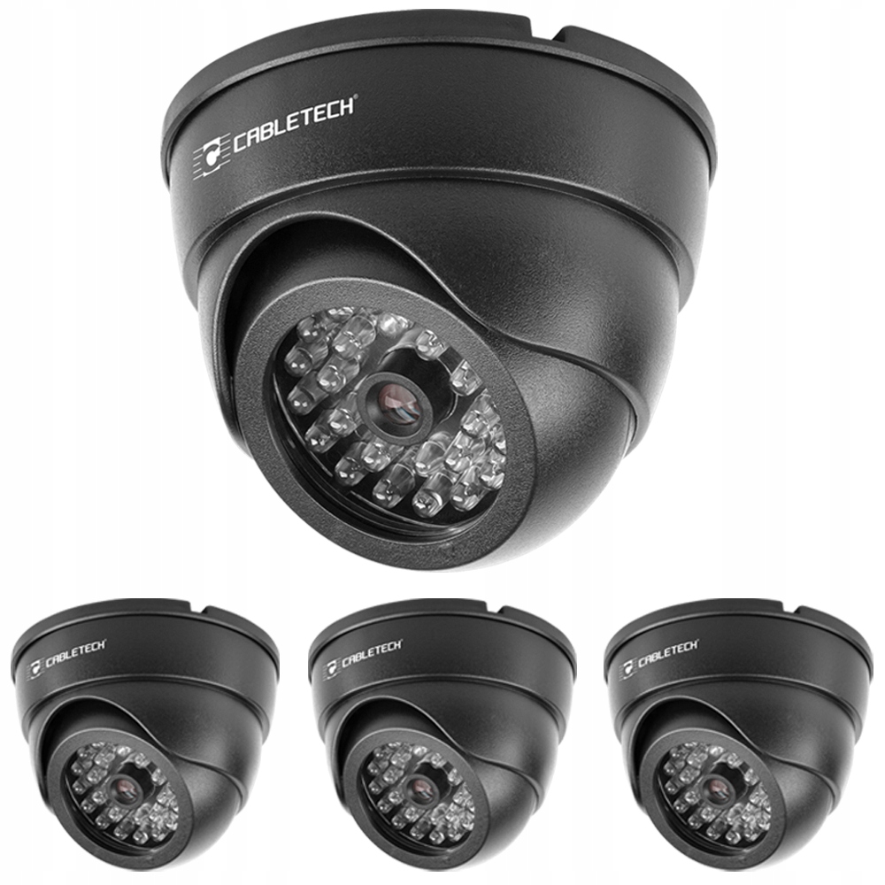 ATRAPA KAMERA IP KOPUŁKOWA DIODA LED ZESTAW 4 SZT