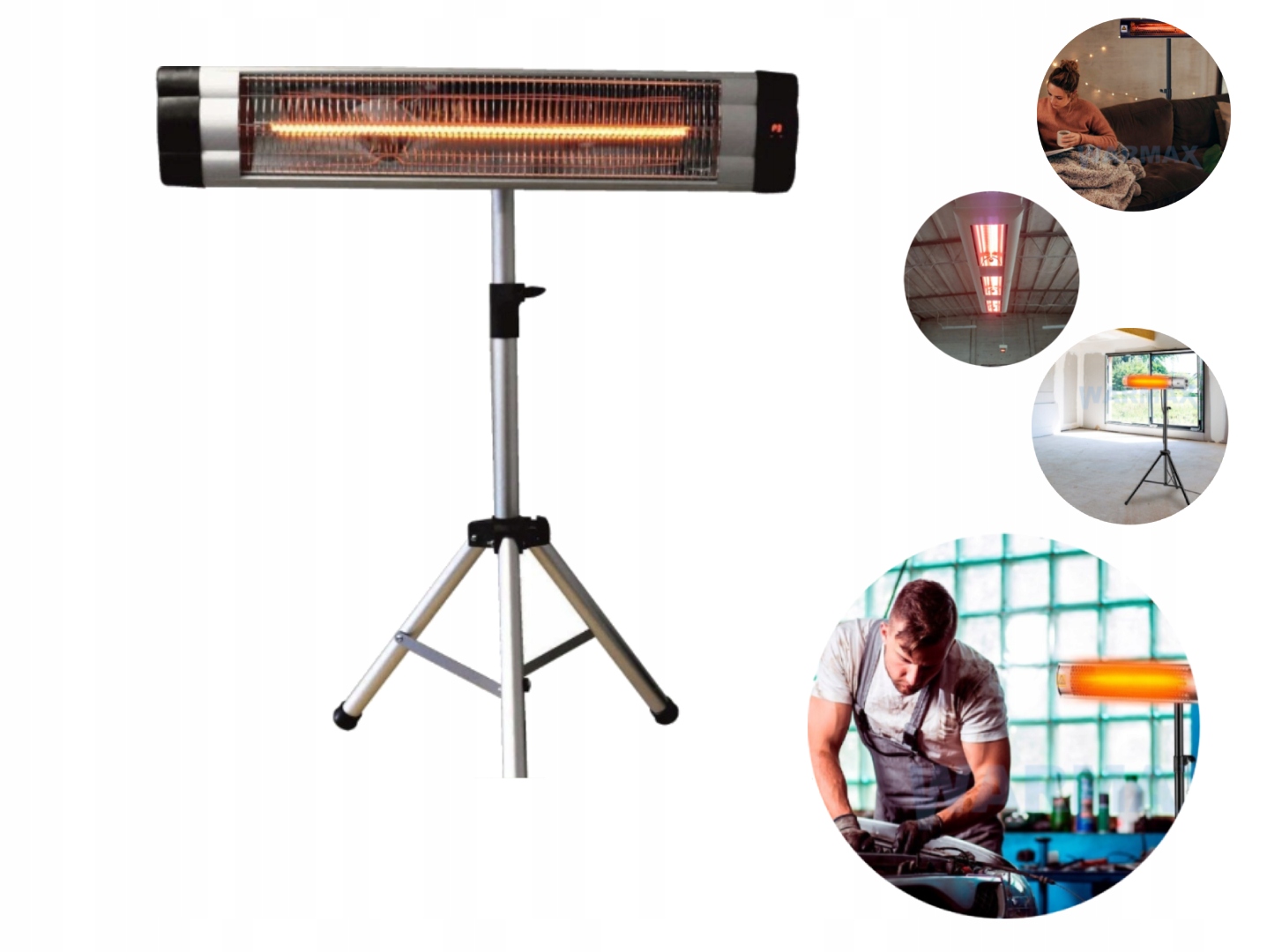 Infračervený Zářič 1500 W Vytápění Místností Lakovny, Nízký Stativ
