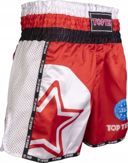 Spodenki do kickboxingu Top Ten Wako Star czerwone r. S