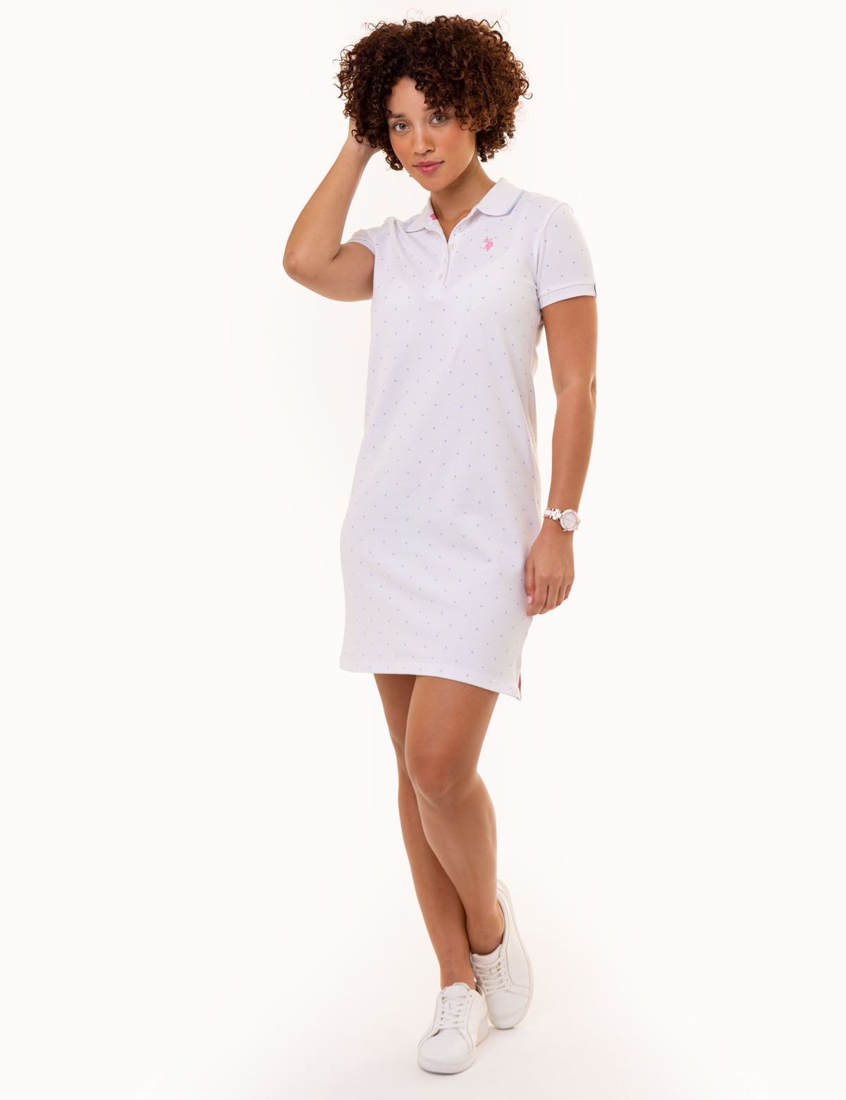 U.s. Polo Assn. dámské šaty Dot Polo bílé s puntíky XL