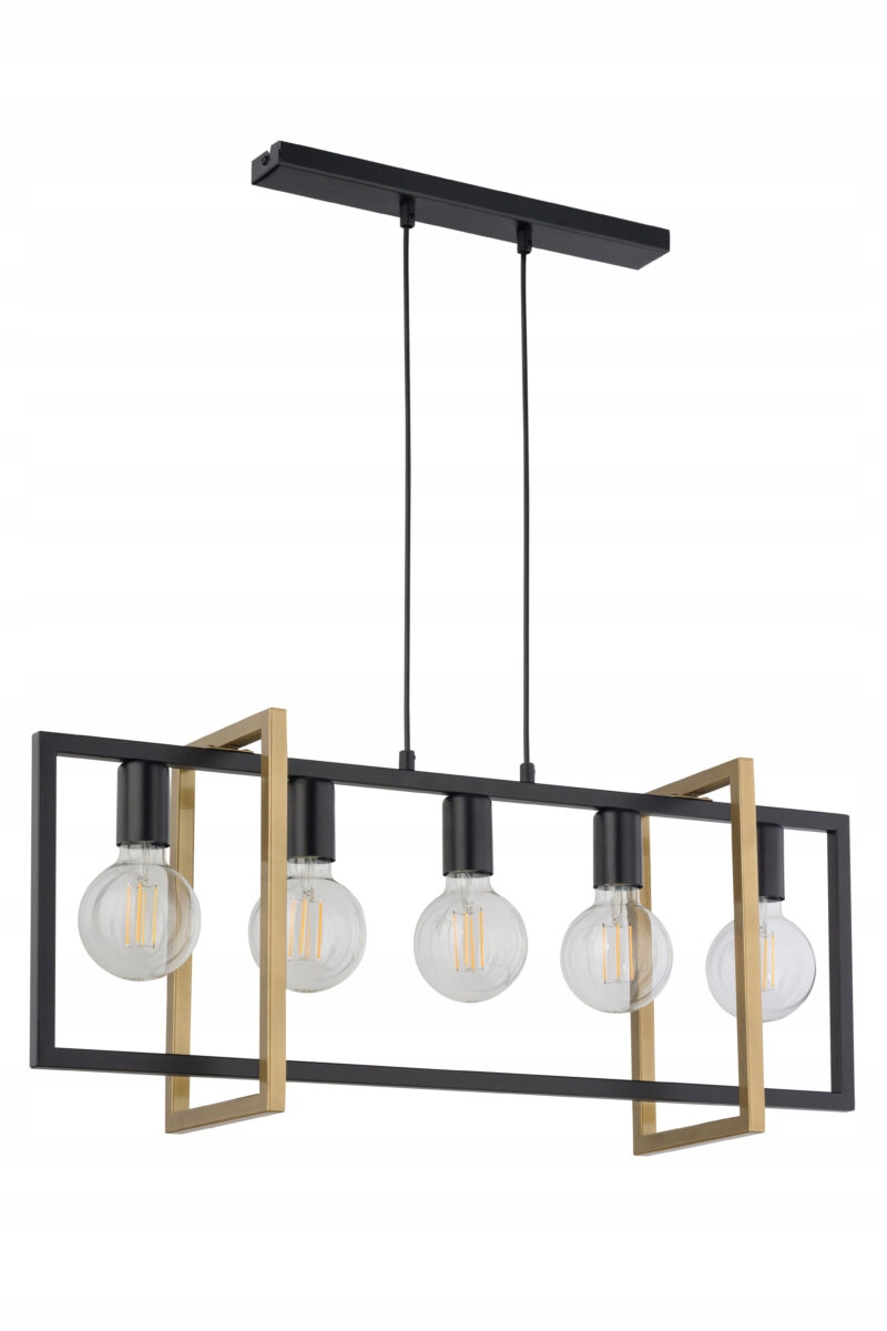 Závesná lampa Sigma Lighting Eden 5 L čierno-zlatá 5xE27 76 cm
