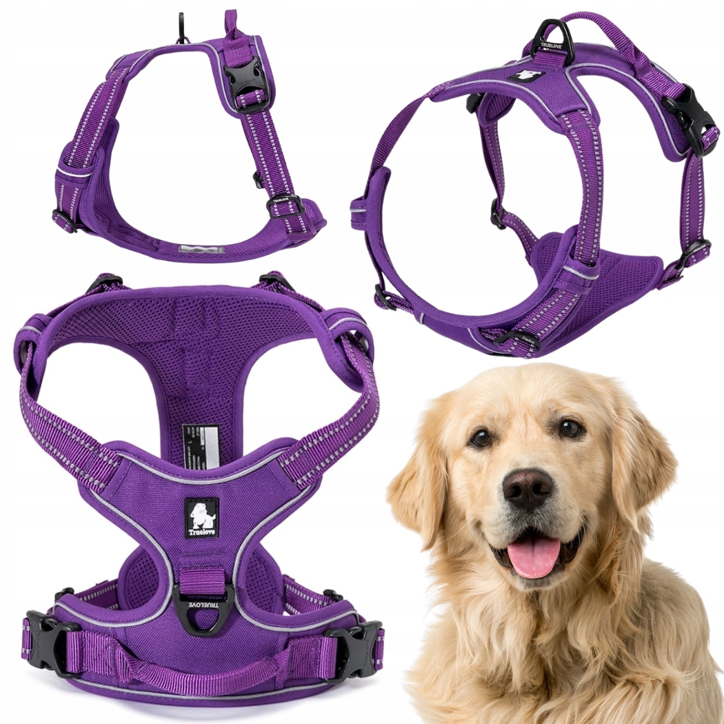 Levně Postroje Pro Psa Truelove Easy Walk Silné, Odolné, Reflexní, Fialové XL