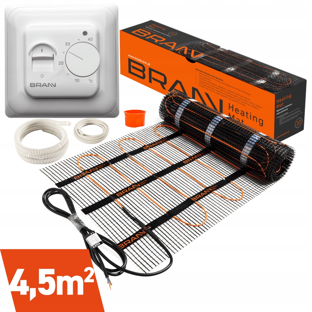 Vykurovacia rohož s regulátorom termostatu 4,5 m2 150 W/m2 pod dlaždice sada