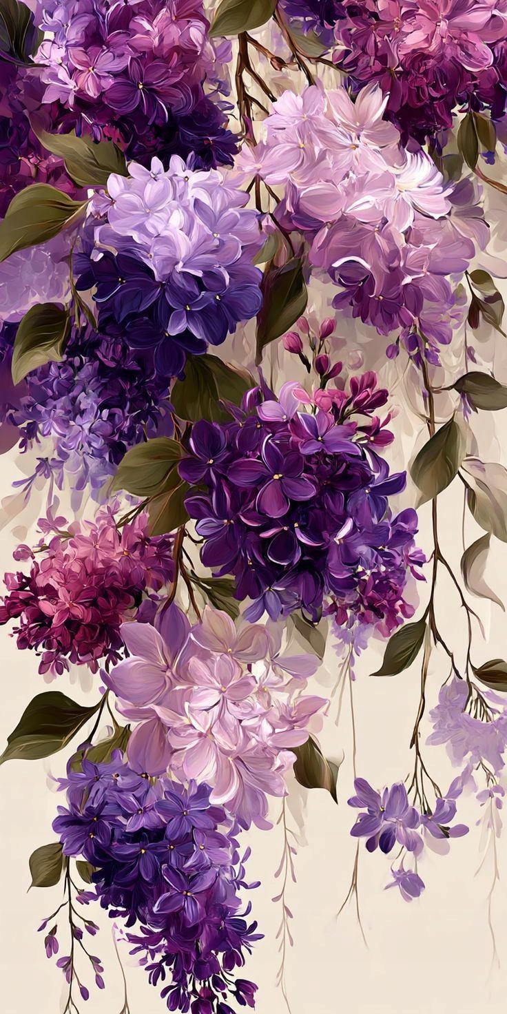 Diamantová výšivka Květy Fialové Lilak Bez Kytice Strom Velký 40x80cm