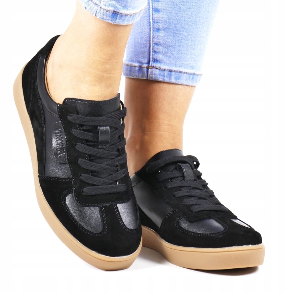 Dámské Tenisky Polobotky Kožené Sportovní Boty Bestseller Černé