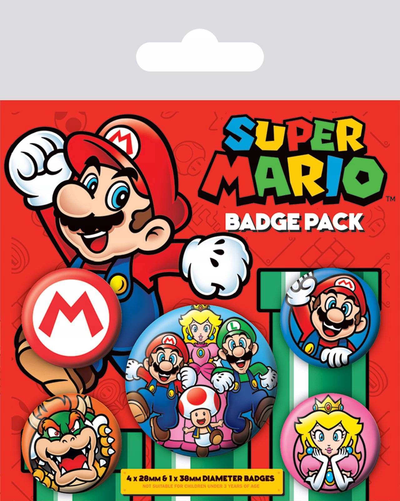 

Przypinki Super Mario 5szt Bowser Peach