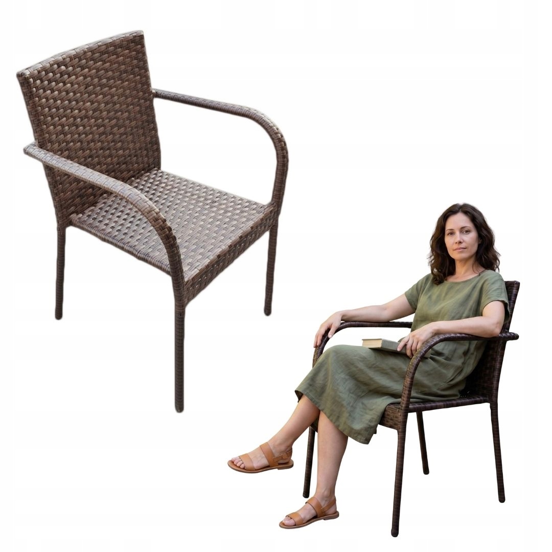 Křeslo Zahradní křeslo Technorattan Rattan Balkon Terasa Hnědá Pletená