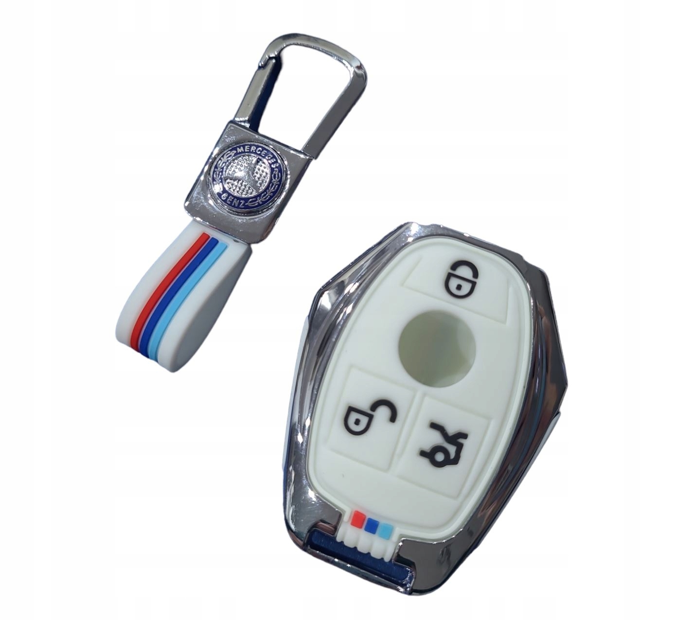Чехол для ключа автомобиля для Mercedes White snow