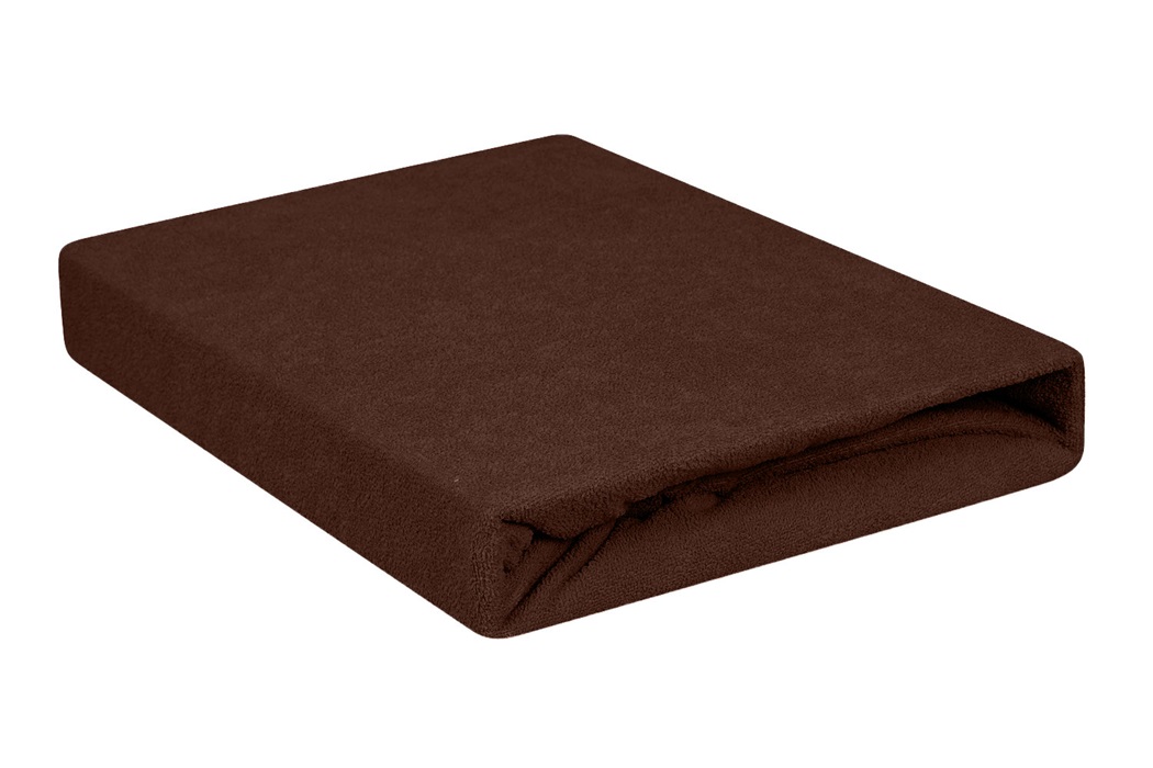 Froté prostěradlo s gumou prémiové silné 160x200 hnědé