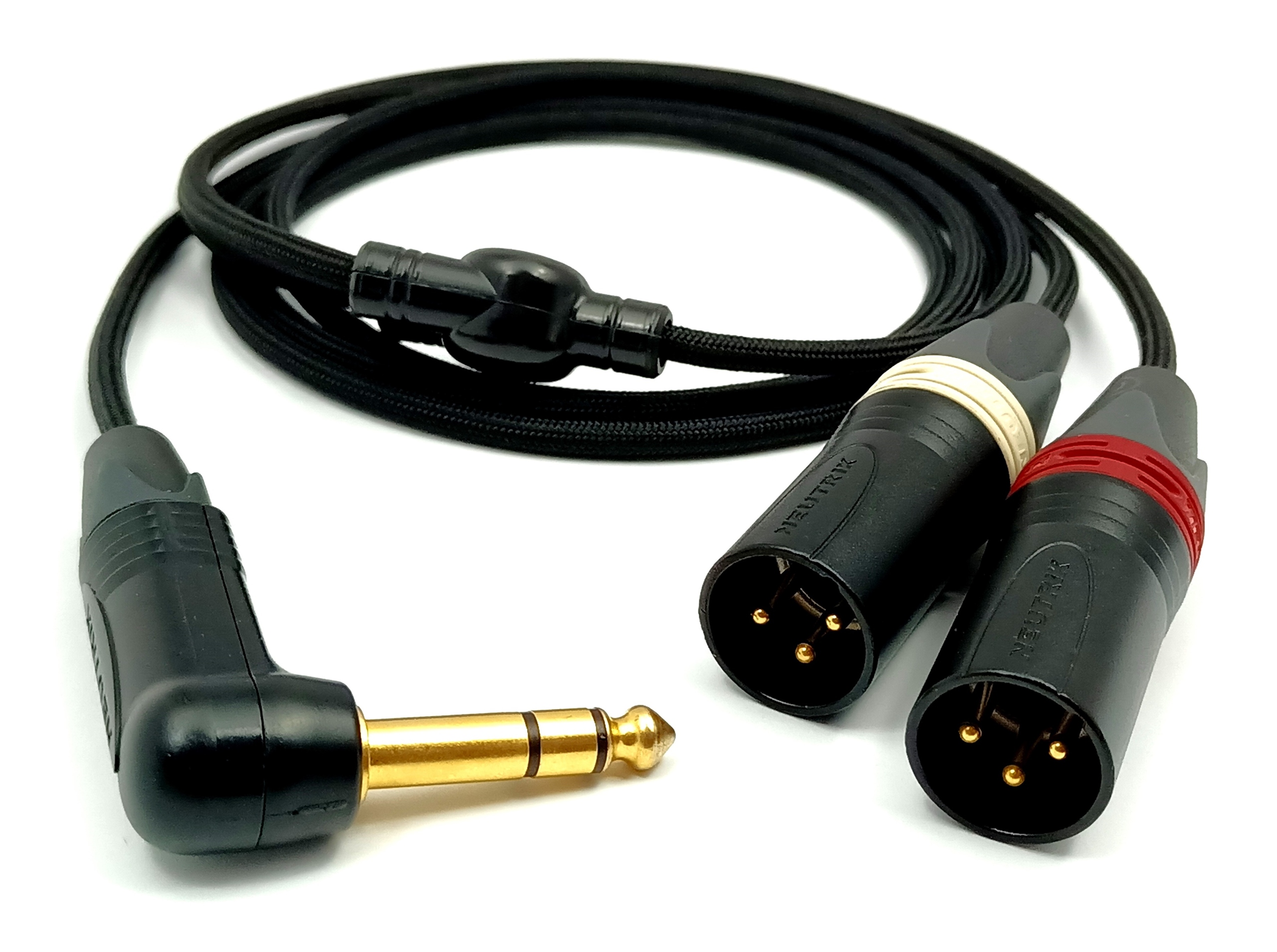 Ručne vyrobený Aux kábel Aux 6,3 mm 2 x Xlr, farebné opletenie