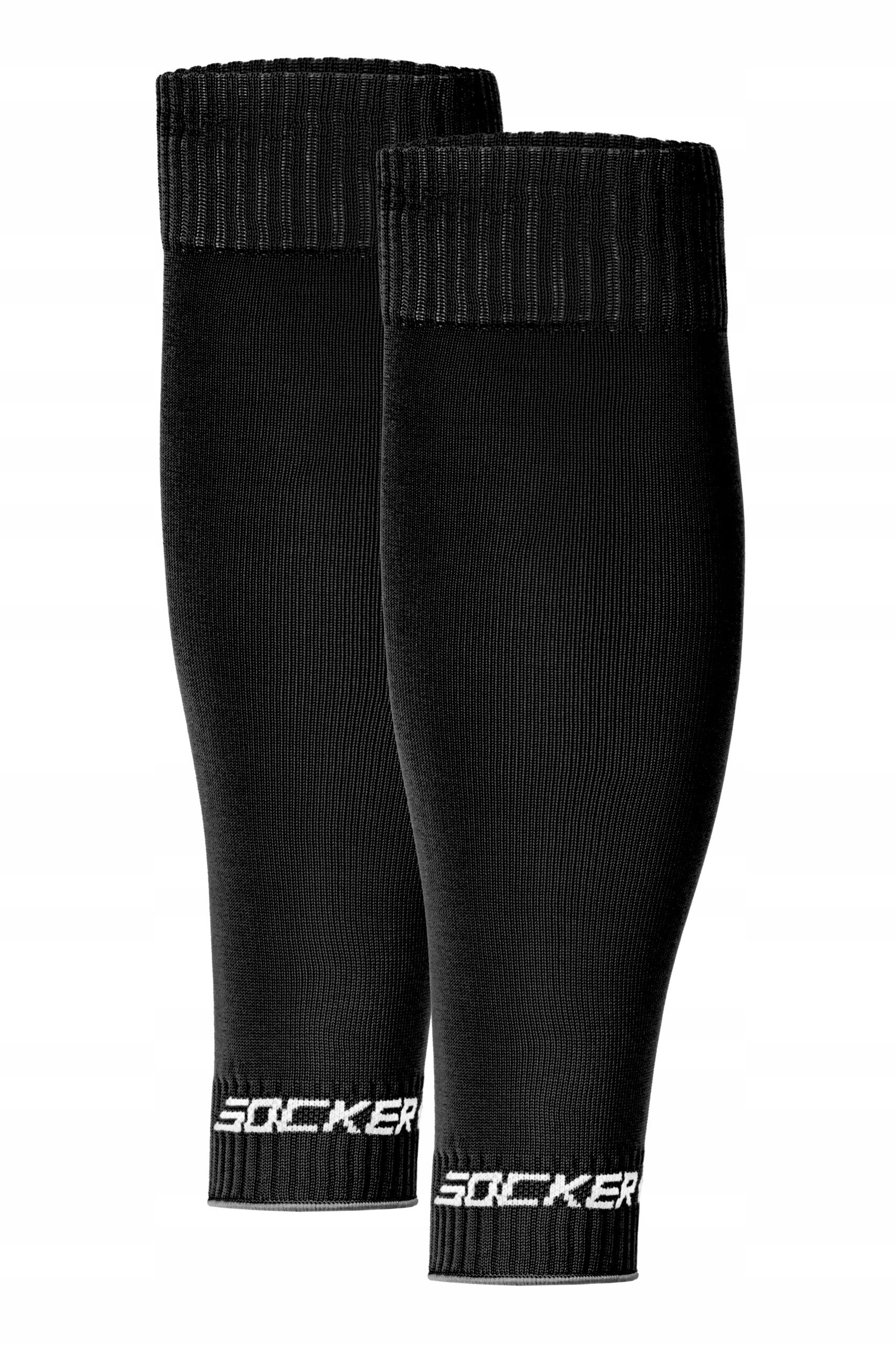 Profesjonalne Czarne Getry piłkarskie/tuby bez stopy Socker King