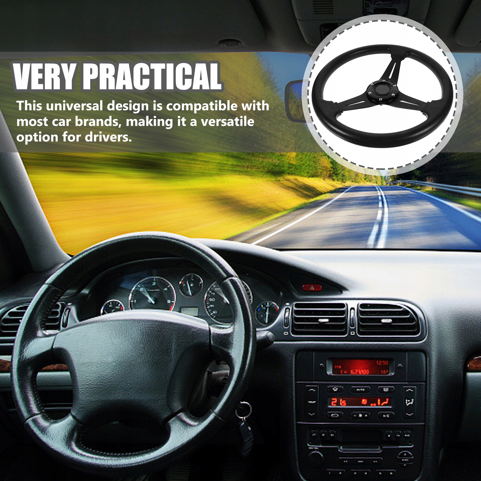 KIEROWNICA AUTO WYŚCIGOWA CZĘŚCI SAMOCHODOWE Waga produktu z opakowaniem jednostkowym 0.35 kg