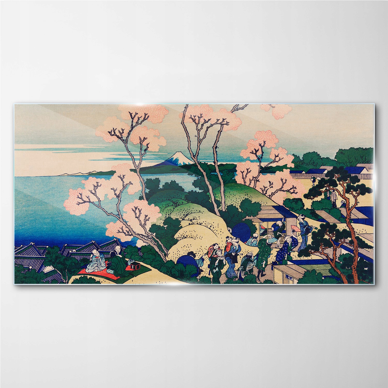 

Szklany obraz Miasto morze drzewa niebo 140x70 cm