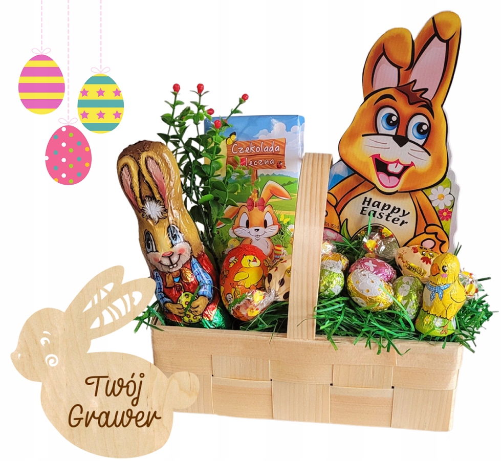 Velikonoční koš dárek na Velikonoce Vánoční gravírování zajíček beránek Velký