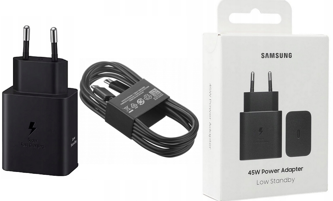 Oryginalna Ładowarka Sieciowa Samsung EP-T4511XBE 45W Pd Usb-c Kabel 1,8M